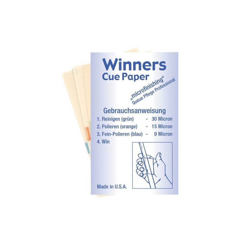 Unbekannt Professional cue care, Winners cue paper (set). Micro sandpaper