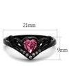 Marimor Jewelry Women's Round Cut Pink Zirconia Black Stainless Steel