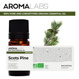 BIO - Scots Pine Essential Oil - 5mL - 100% Pure, Natural, Chemotyped and AB Certified - AROMA LABS (French Brand)