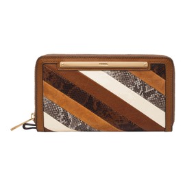 Fossil Ladies Purse - Liza Eco Leather Zip Around Clutch SL8250888 - 7.5" L x 1" W x 4.5" H, Stripes