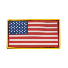 NcSTAR 2 Pack Tactical PVC Hook and Loop USA Morale Flag Patch 3.4" x 2" Red White Blue