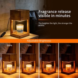 BAUSATZ Candle Warmer Lamp with Timer, Candle Warmer, Candle Warmers, Lamp Candle Warmer for Jar Candles, Birthday Gifts (Wooden)