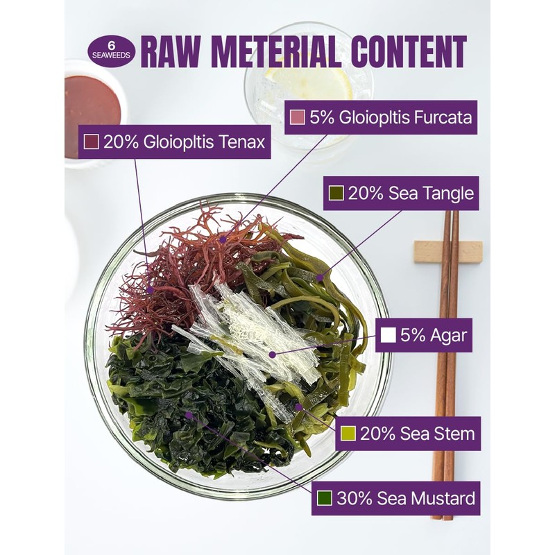 Korean Assorted Seaweed Salad 8g * 7 Packs - Seaweed