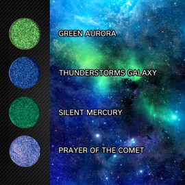 DE'LANCI Multichrome Glitter Eyeshadow Highly Pigmented, Blue Green Purple Metallic Chameleon Eye Shadow, Glitter Shimmer Eye Make-Up, Waterproof, No Wrinkles, Talc Free, 4 Colours