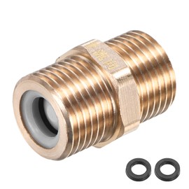 M METERXITY 1-Pack Brass Check Valve, 1/2" Male to 1/2" Male Thread One Way Non-Return Backflow Preventer Valve for Water Tower/Water Heater/Oil/Fuel/Toilets [Gold Tone]