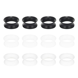 Cisyozi 16mm Silicone Gauges Tunnels Plugs Ear Earrings Ultra Thin Plastic Gauges Ear Skin Flexible Flesh Clear Soft Tunnels Expander Stretching Earlets Ear Gauges Kit Retainer Women Men white Black