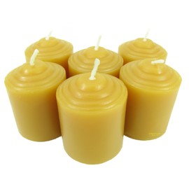 Beeswax Candle Works, 10-Hour Votives (Pack of 6) 100% USA Beeswax