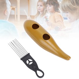 STAINLESS STEEL AND ABS COFFEE COLOR FISH-SHAPED GUIRO LATIN PERCUSSION INSTRUMENT WITH SCRAPER FOR PARTIES AND BAND PERFORMANCES