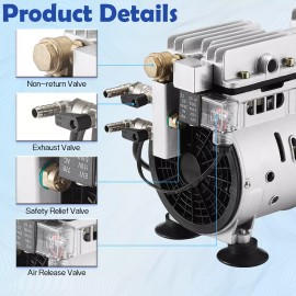 WRSTER-TECH Pond Aerator Pump Lake Pond Aeration Timer Kit Self Weighted Hose Tube Diffuser - 3/4 Pump without Timer