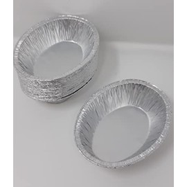 Oval Aluminium Foil Round Pie Roasting Oven Baking Dish Tray Style BBQ 137x102x30mm 187cc (100)