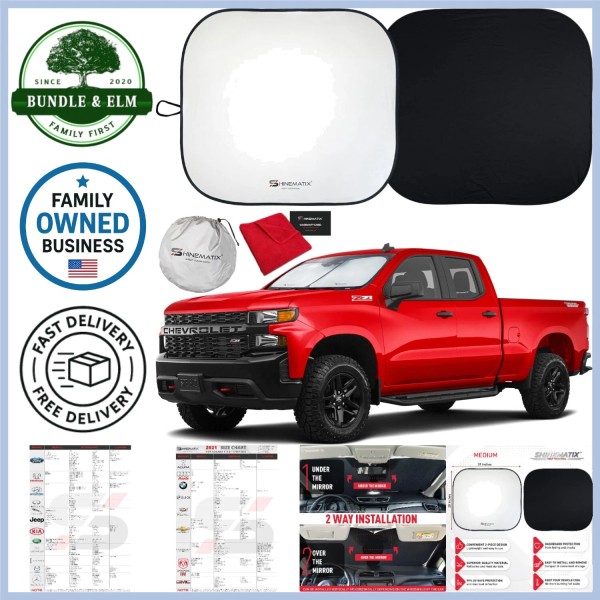 Unbranded 2-Piece Windshield Sunshade Set Foldable Reflective Material for Most