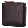 CHANPINCL Mens Genuine Leather Zipper Wallet RFID Secure Large Capacity
