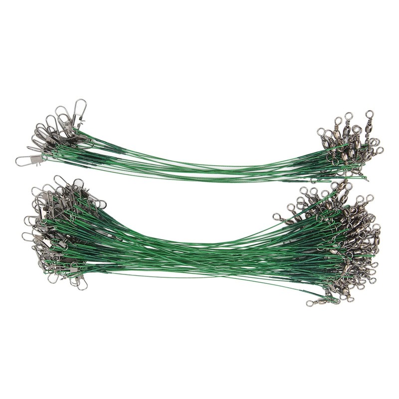 Fishing Wire Leader, Swivels Snap 100PCS Protective Fishing Leader for