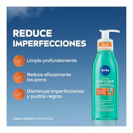NIVEA Derma Skin Clear Gel Limpiador Anti-imperfecciones (150 ml), con Ácido Salicílico, Sal Marina y Niacinamida. Elimina los puntos negros y blancos