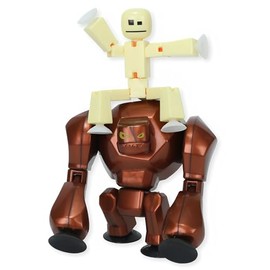 Zing StikBot & Mega Monster Stop-Motion Animation Pack – Exclusive Figure, Creative Toy for Kids Age 4+ (Bronze + Butter Yellow)