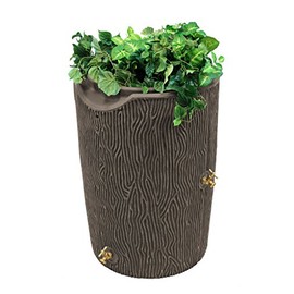 Good Ideas IMP-C50-OAK Impressions Bark Rain Saver, 50-Gallon, Oak