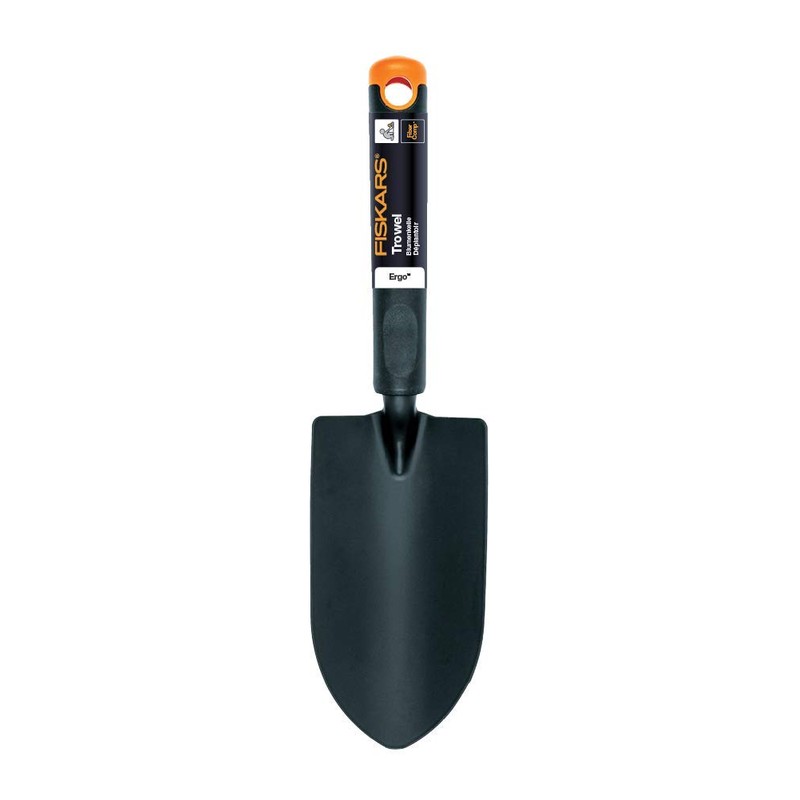 Fiskars Ergo Trowel, for Tough Soil, Length 30cm, Durable Steel