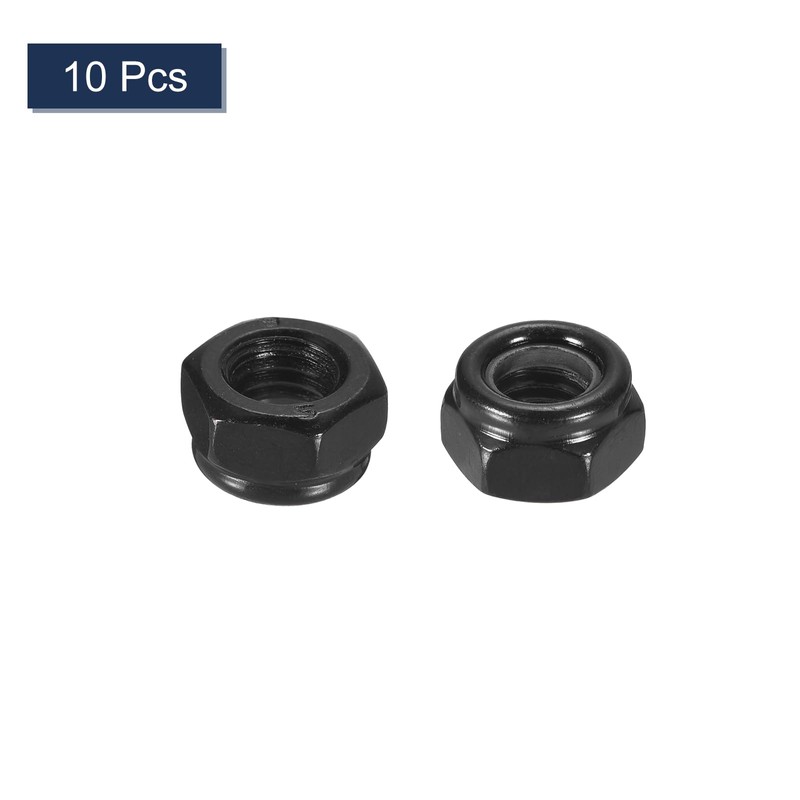 uxcell 10Pcs M8 x 1.25 Nylon Insert Hex Lock Nuts,