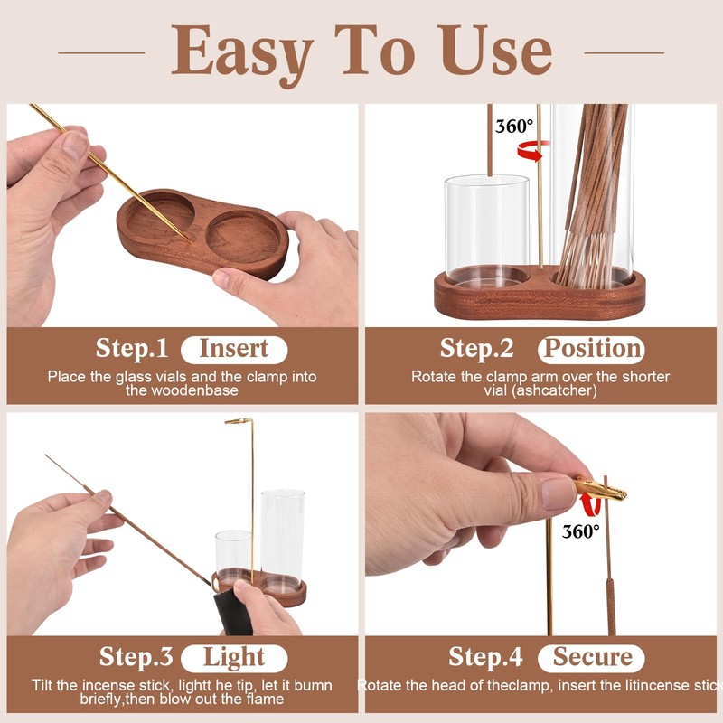 Incense Holder with 40 Pcs Palo Santo Incense Sticks -