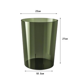 Baoblaze Garbage Container, Waste Paper Bin, Minimalist Round Dustbin, Clear Rubbish Bin for Kids Room Dressing Table Office Bedroom, Green L