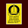 Cars parked here without authorisation will be clmaped - Release