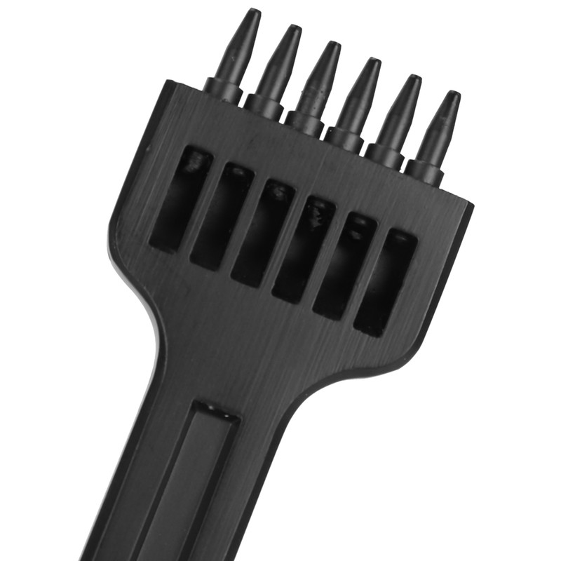 6Pcs Prong Chisel Round Hole DIY Leather Punch Tool HighCarbon