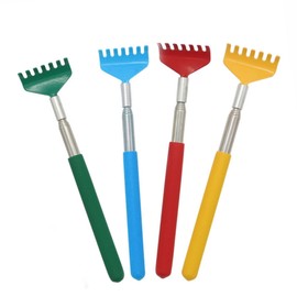 Back Scratcher Portable Metal Compact Extendable Telescopic Handle for Itch Relief from Back and Legs Tickling Massage Extends from 20cm to 55cm Approx Massager Tool Men Women Pet Assorted Color(1Pc)