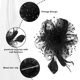 Black Fascinator Hats for Women Tea Party Hats Derby Hats for Women Kentucky Derby Church Wedding Hats 2024 Fascinators for Women Fascinators for Women High Tea Fascinators Hat for Women Church Hat