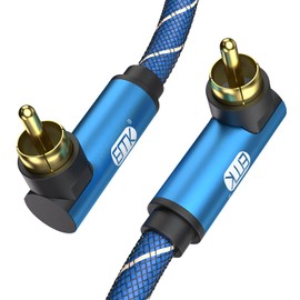 EMK 90 Degree Subwoofer Cable, RCA Cable Male to Male Digital Coaxial Audio Cable for Subwoofer, TV, Sound Bars, Amplifier,Speaker and More-Blue (90 Degree to 90 Degree(1 Pack), 3FT/1M)