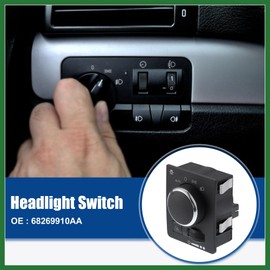 Motoforti Car Headlight Switch Replacement for Ram 1500 2500 3500 2013-2018 No.68269910AA - Pack of 1 Black Long-Lasting