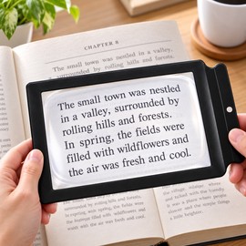 Large Full Page Magnifying Glass for Reading, Lightweight Handheld Reading Magnifier for Books, Newspapers, Magazines and Documents