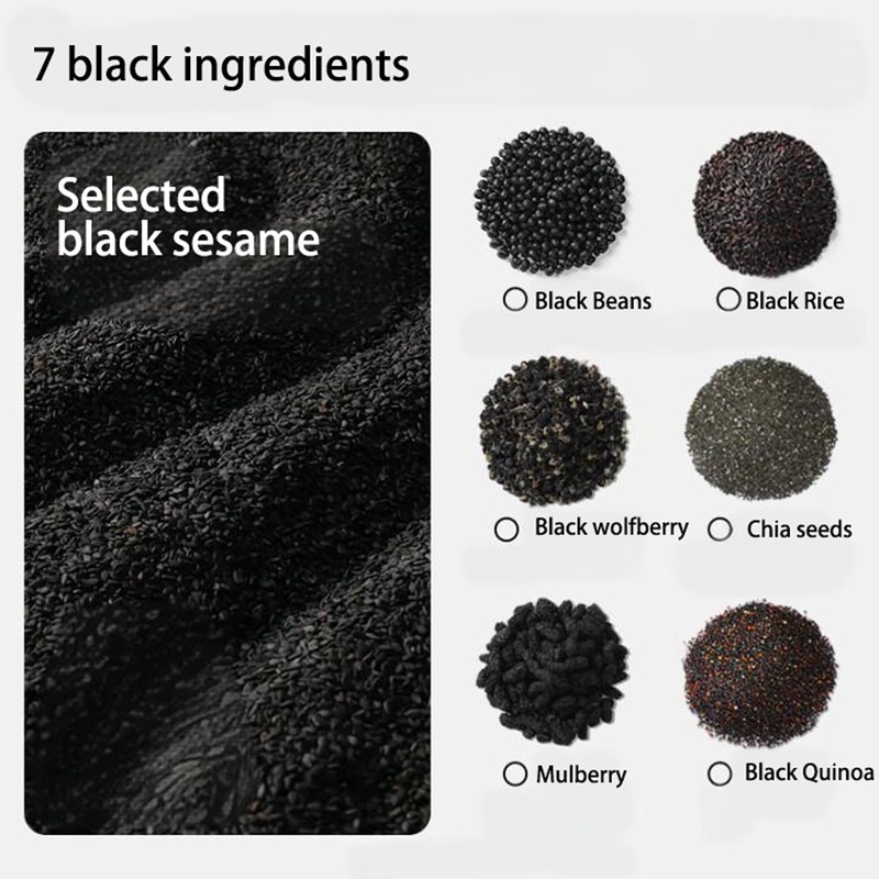 XCVFDVOR Black Sesame Balls (黑芝麻丸) – 12 Individually Wrapped Snacks,