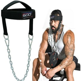 Trainer Neck Harness Weight Lifting Training, Head Harness Exerciser, Body Builder, Adjustable Steel Chain, Gym Boxing Strength Resistance, Strengthener Workout Equipment