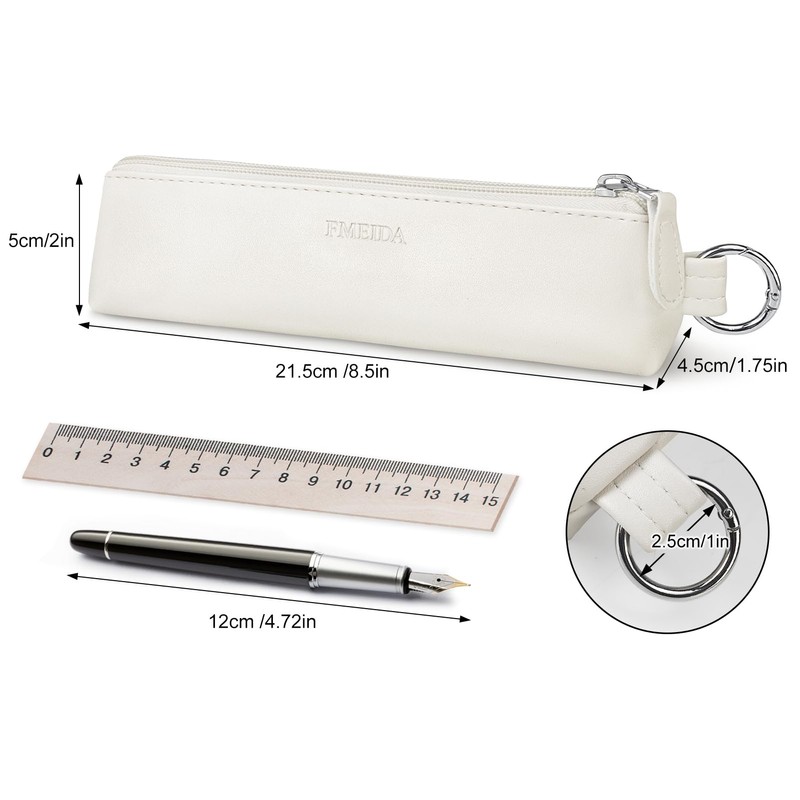 Fmeida PU Leather Pencil Pen Case Slim Design Pens Bag