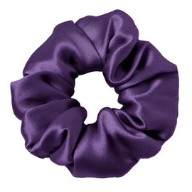 LILYSILK Silk Hair Scrunchies/Ties for Frizz & Breakage Prevention, 100% Mulberry, No Damage, Elastic ponytail Holders, 1Pc, Dark Purple