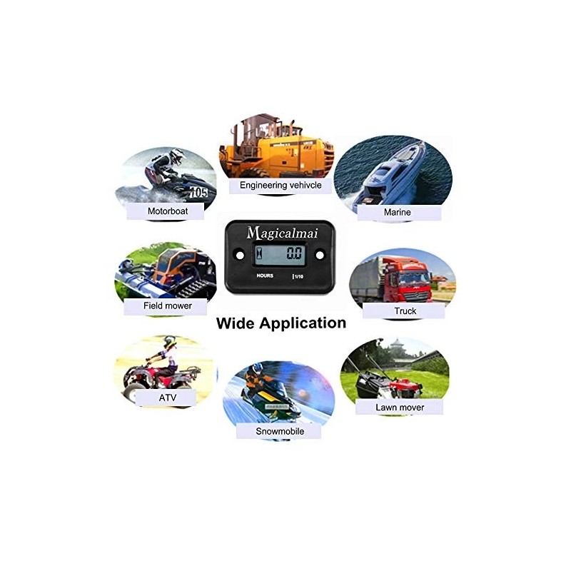 Magicalmai Inductive Hour Meter For Gas Engine Generator Lawn Mower