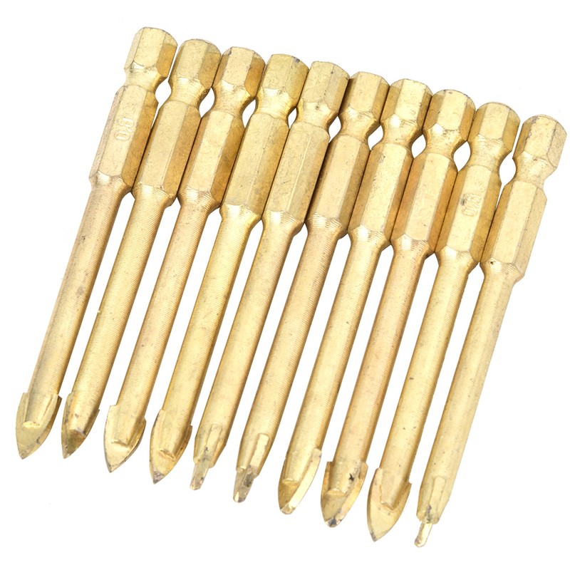 10pcs 8mm Carbide Hex Shank Triangle Spear Head Drill Bits