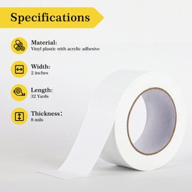 fowong Window Weather Stripping Tape, White Window Insulation for Winter Door Draft Sealing Film Tape, No Residue, Removes Cleanly, 2-Inch x 32 Yards