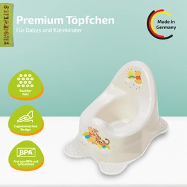 KiNDERWELT Premium Potty for Kids and Babies, Winnie the Pooh Design in White, Potty for Toddlers from 18 Months, High Back, Non-Slip and BPA Free