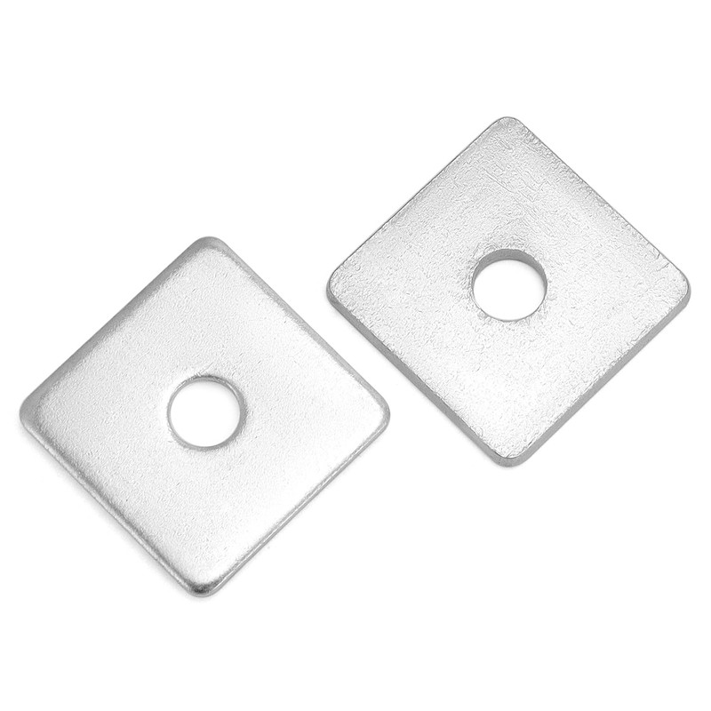 QWORK 50-Pack Galvanized Square Washers Plate – 1/2" ID, 2x2"