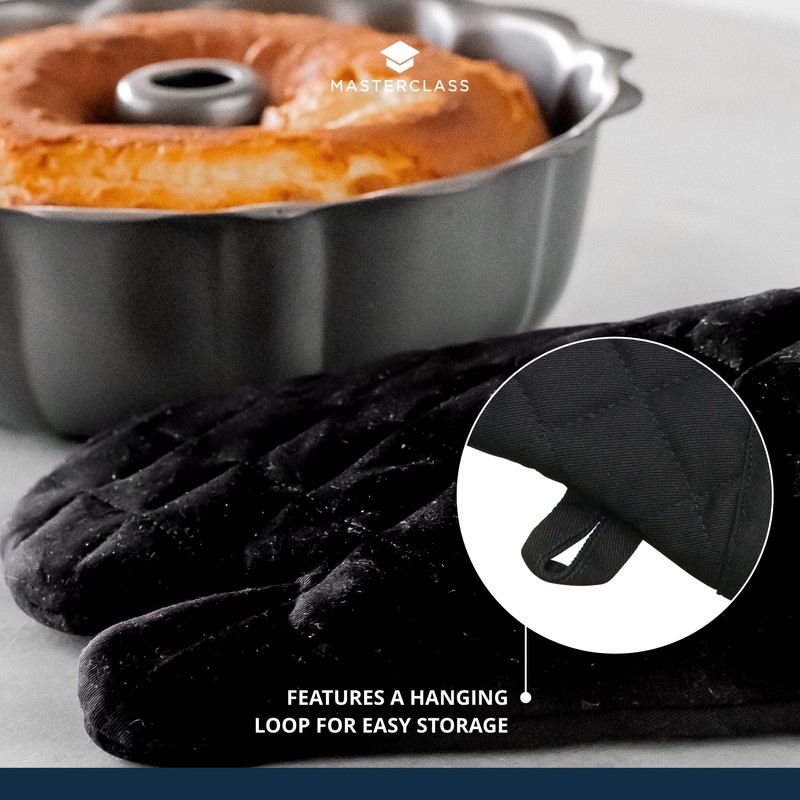 Kitchen Craft Master Class Deluxe Professional Black Single Oven Glove