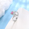 JJewmon Butterfly Rose Birthstone Ring for Women 925 Sterling Silver