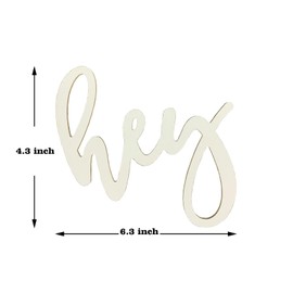 5PCS Hey Unfinished Wood Words Script Wooden Sign, Blank Hey Y’All Wooden Cutout for Wreath Crafts/Painting/Wall Decor/Letter Board