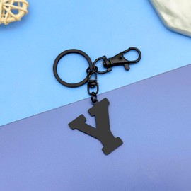 Initial Letter Keychain Monogram Letter Keychain Letter Y Alphabet Keyring for Handbag Wallet Purses Backpack Metal Letter Key Ring for Friends Colleague Stainless Steel Letter Pendant Car Keyring