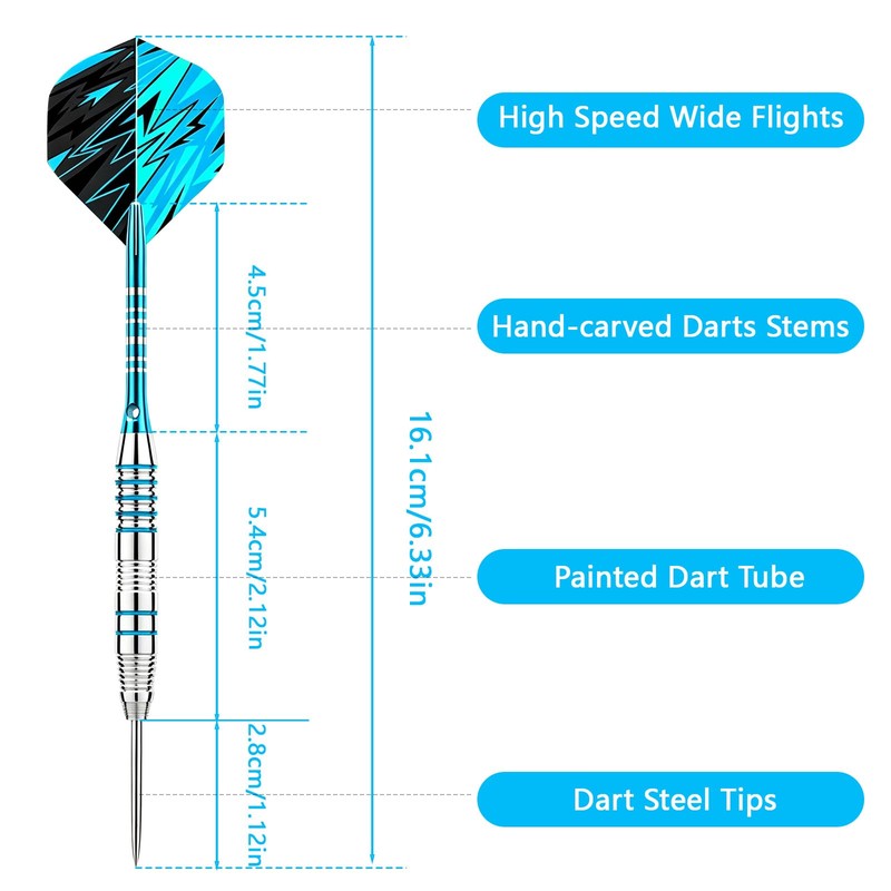 Professional Darts Set with Case 3 Pack Aluminum 22g Darts