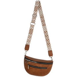 Bum Bag Shoulder Bag Crossbody Bag Waist Bag Faux Leather Italy Design, Cognac, Belt Bag & Waist Bag