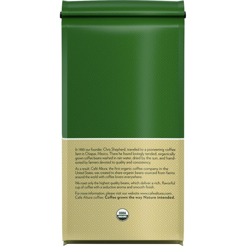 Cafe Altura Whole Bean Organic Coffee, Peruvian, 2 lb Bag