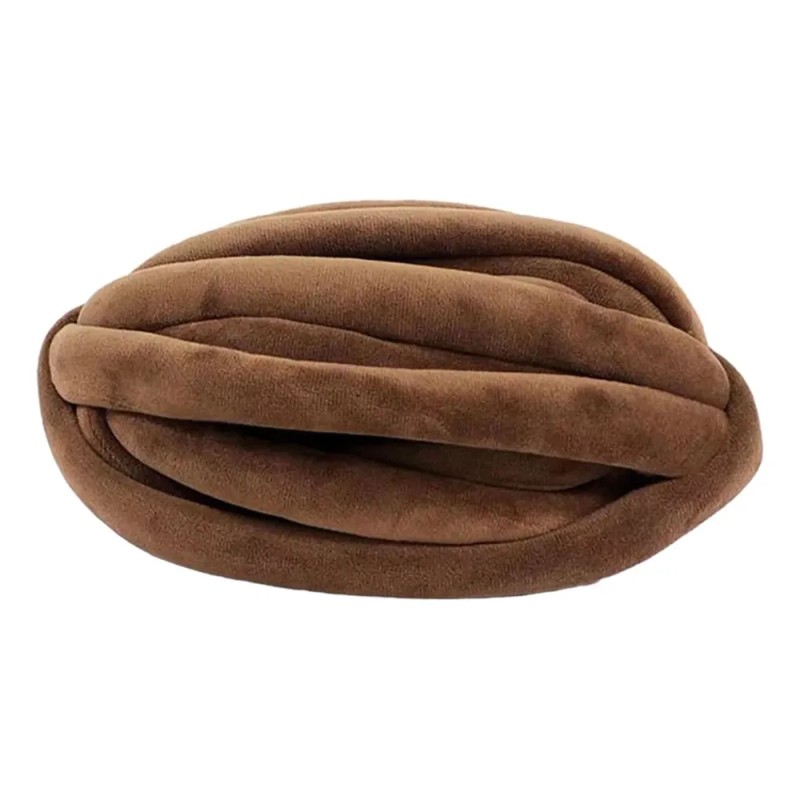 Hilo Grueso Y Voluminoso, Lavable A Mano, Hilo Tubular Café