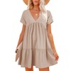 Women V Neck Loose Flowy Swing Shift Dress 2025 Summer