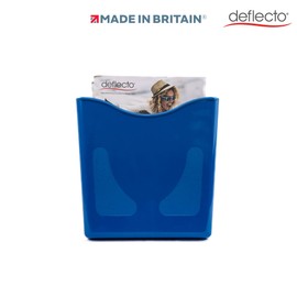 Deflecto A4 Portrait Wall Mounted Magazine File Holder - Featuring Antimicrobial Additives Formulated - Perfect Folders, Brochures & Leaflet Display Stand - Acrylic Document Rack (Blue)